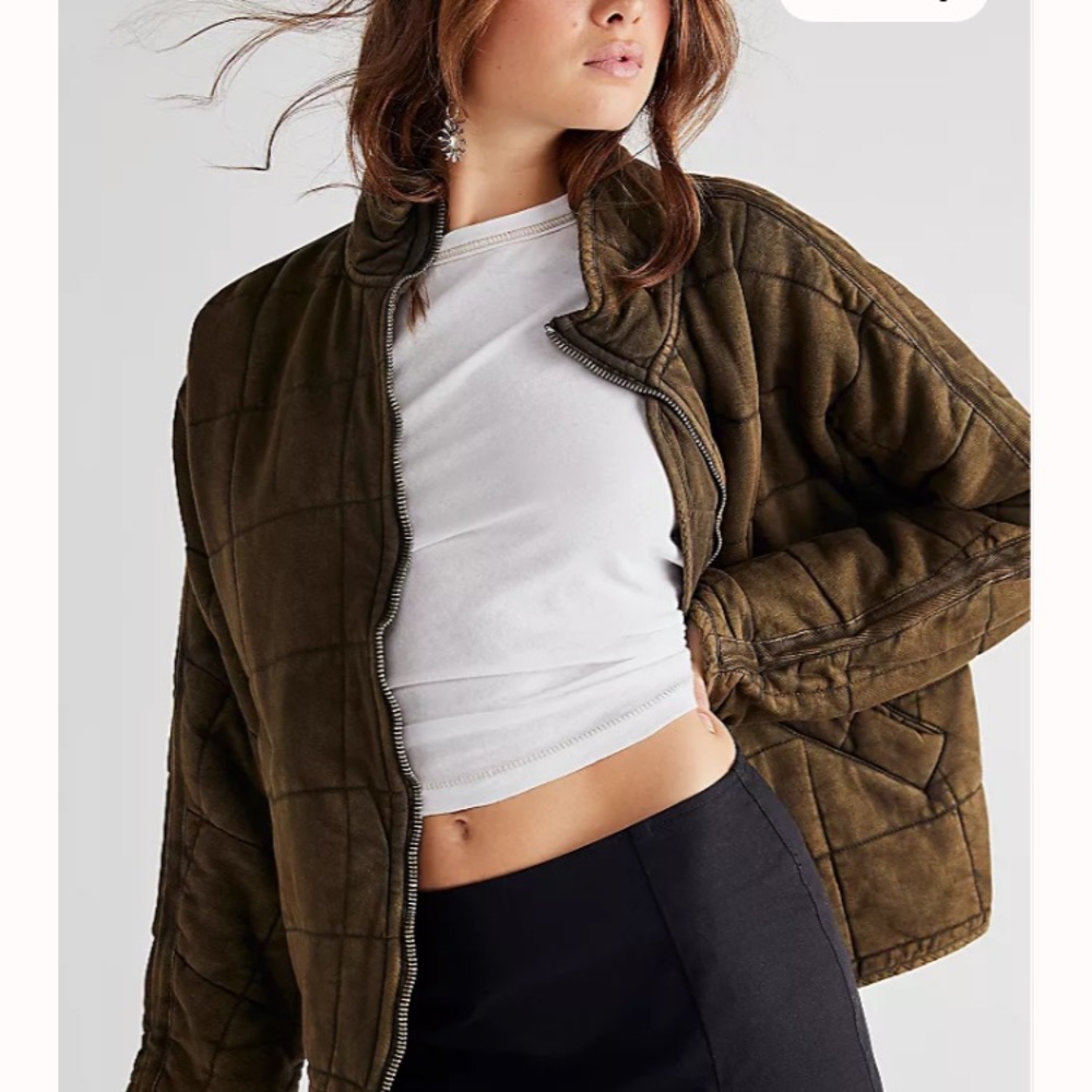 NWT free people dolman knit quilted jacket size large